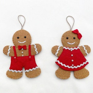 Gingerbread People Felt Ornaments