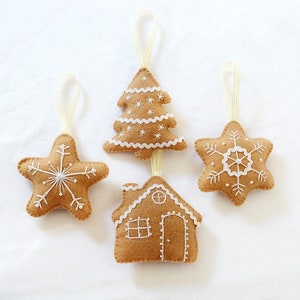 Gingerbread Cookies Felt Ornaments