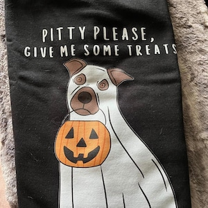 Ghost Pitbull Halloween shirt, comfort colors shirt, spooky Pitbull, fall Pitbull, ghost dog t-shirt, Pitbull gifts, Pittie mom, pitbull dad