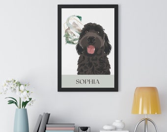 Personalized Goldendoodle Wall Art: Watercolor Dog Portrait, Doodle Mom Gift