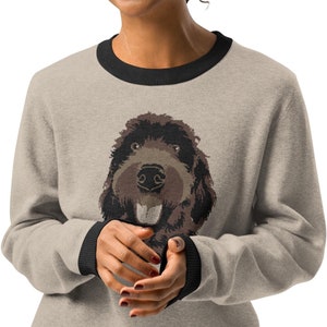 Premium knitted chocolate goldendoodle sweater