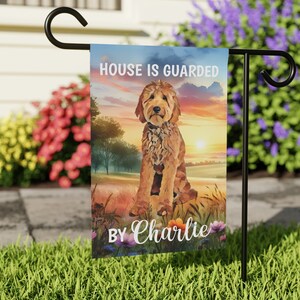 Goldendoodle Gartenfahne, Golden Doodle Haus Banner, Golden Doodle Geschenke, Apricot Doodle Mama Papa Geschenk, Labradoodle Gartenfahne