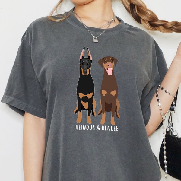 Doberman t-shirt, comfort colors shirt, doberman gift, doberman dad gift, brown doberman mom, doberman pincher, personalized dog owner shirt