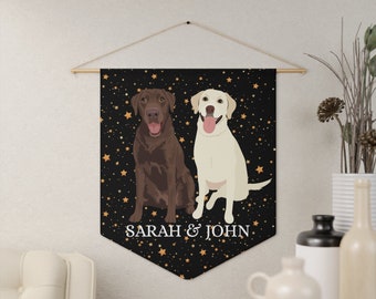 Personalized Labrador Retriever Pennant Flag: Dog Home Decor (18x21)