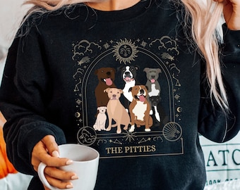 The Pitty Tarot-sweater, Pitbull-cadeaus, shirt Pitbull Lover, Moederdagcadeau, Pitbull Lover-sweater, hondensweater, Pitbull-sweater