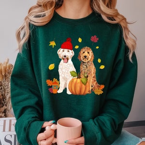 Pumpkin Goldendoodle Fall Sweatshirt, Crewneck Sweatshirt, Golden Doodle Halloween Shirt, Life is Golden, Labradoodle, Dog Mom Sweatshirt