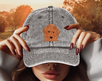 Embroidered Red Goldendoodle Hat: Unisex Cotton Twill Cap