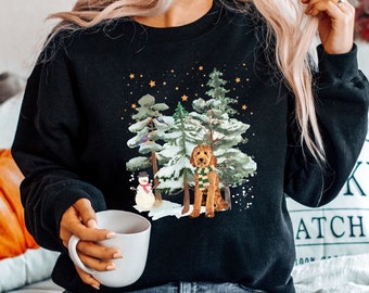 Winter Goldendoodle Sweatshirt, Christmas Golden Doodle Gifts, Dog Mom Sweatshirt, Goldendoodle Christmas Sweater, Cockapoo Pullover