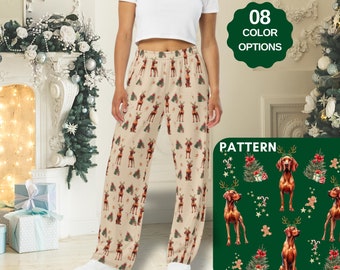 Christmas Vizsla Pajama Pants: Unisex Dog Mom Gift