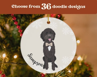 Black Golden doodle Ornament, labradoodle ornament, goldendoodle gifts, cockapoo christmas, cavapo mom gifts, doodle Christmas, dog mom gift