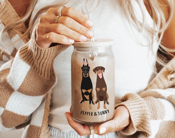 Doberman Tumbler Glass | With Lid and Straw | 12 Dobbie Options