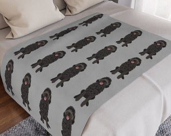 Black Goldendoodle gray minky blanket, Goldendoodle gifts, Labradoodle blanket, Cockapoo blanket, doodle blanket, newborn baby blanket gift