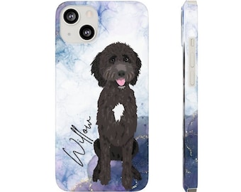 Marble Black Labradoodle iPhone 14 cases, Goldendoodle Gifts, Dog Mom Phone Case, Cockapoo Gifts, Bernedoodle, Dog Mom Gifts, Doodle Mama