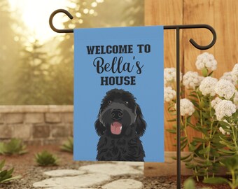 Goldendoodle Gartenfahne personalisiert: Doodle Geschenk für Mama/Papa (12x18)
