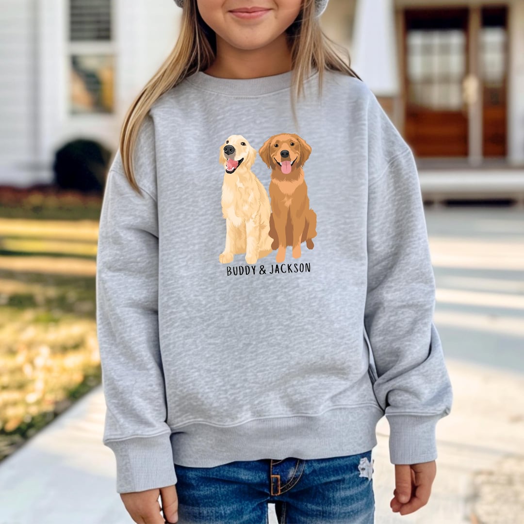 Golden Retriever Kids Sweatshirt: Soft Dog Graphic, Boy or Girl - Etsy