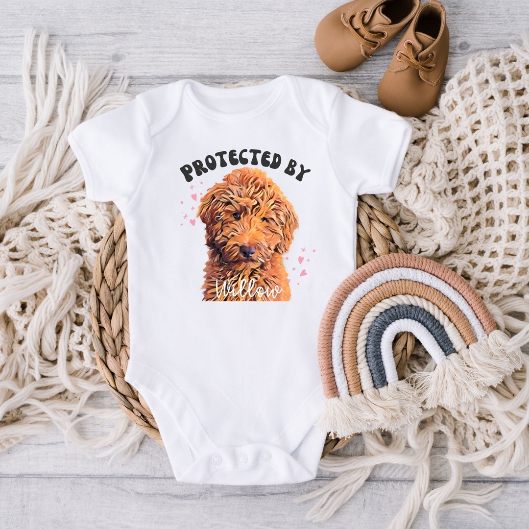 Protected by Dog Onesie®, Goldendoodle Onesie, New Best Friend Onesie
