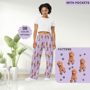 Red Doodle Pajama Pants: Goldendoodle/Labradoodle Dog PJs