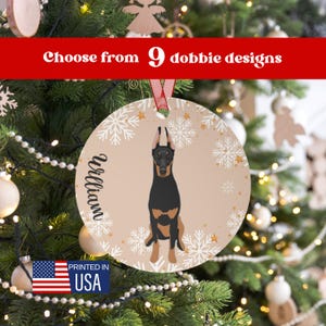Doberman Ornament Sand, metal ornament, dobbie holiday decor, red Doberman gift, doberman mom gift, dog Christmas ornament, stocking stuffer