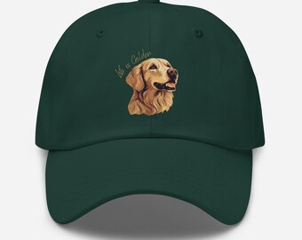 Life is Golden Retriever Hat: Dog Mom/Dad Cotton Twill Cap