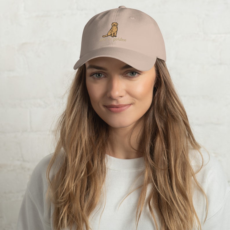 Life is golden retriever hat, golden gifts, golden dad hat, golden mom cap, mothers day gift, sister birthday gift