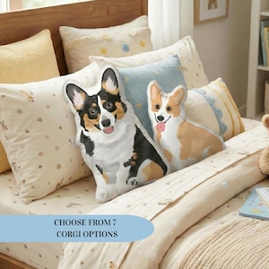 Corgi Pillow Custom Shape: Tricolor Pembroke Welsh Design