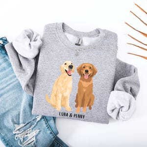 Personalized Golden Retriever Sweatshirt, red golden dog gift, dog sweatshirt, easter gift for her, summer golden mom shirt, pet mom gift