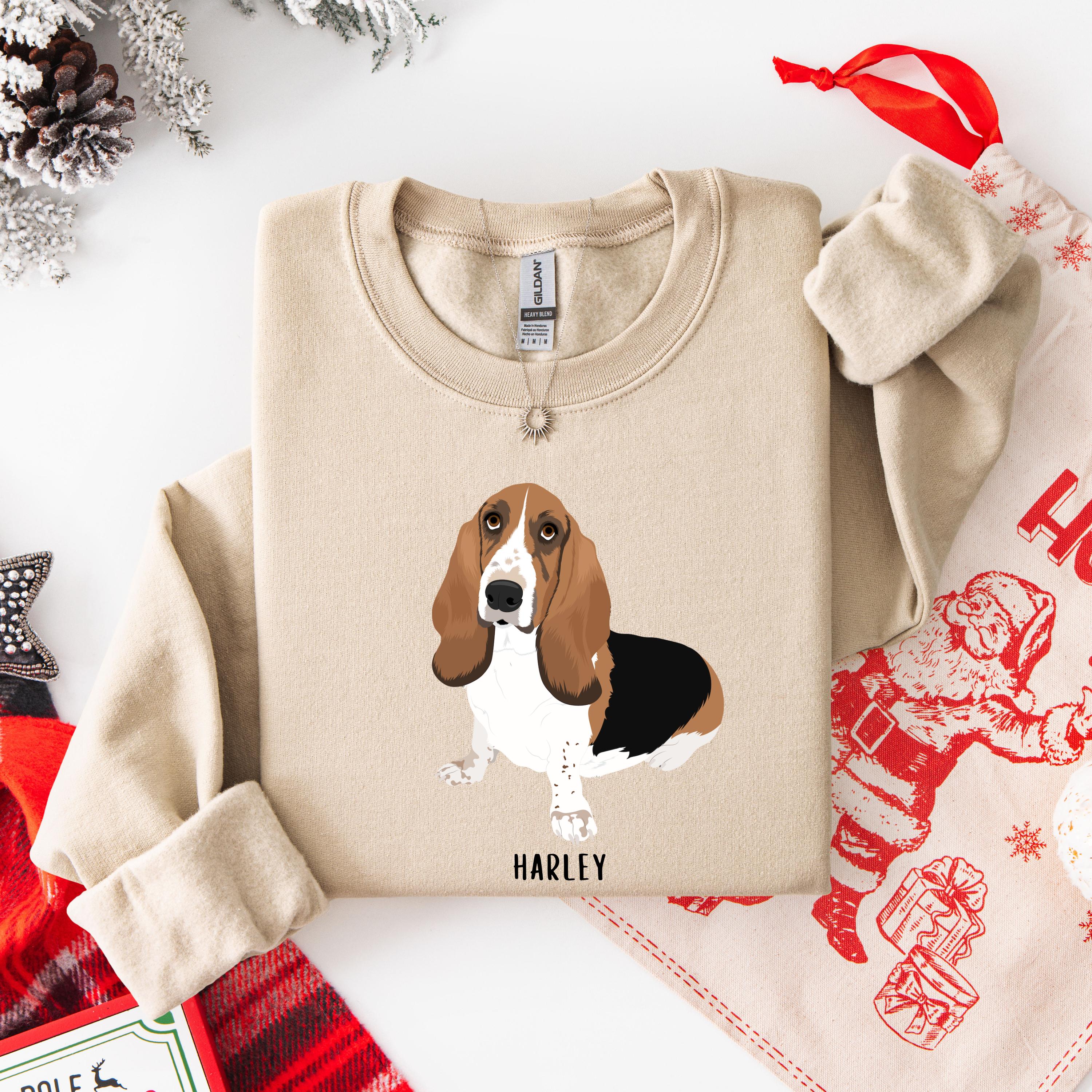 英国製　P＆K 　バセットハウンド犬モチーフ　ビスケットジャー 1970代 バセットハウンド スウェットシャツ | 9種類の犬用オプション