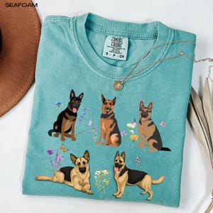 Cottagecore German shepherd shirt, Valentines day shepherd gift, gift for her, k9 dog owner gift, gsd tshirt, mom shirt, shepherd lover gift