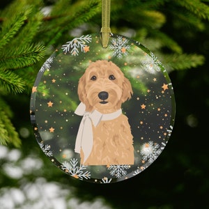 Adorno navideño de golden doodle, regalos de labradoodle, adorno navideño de cockapoo, regalo de mamá cavapoo, tarjeta navideña de doodle, tendencia