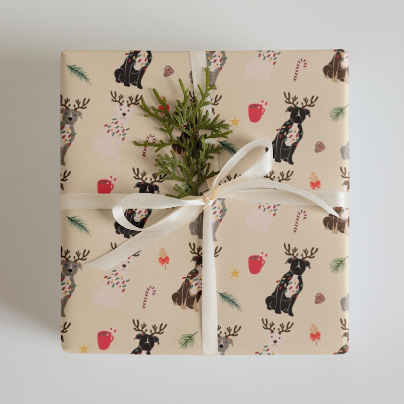 Pitbull Patterns Reindeer Pitbull - Etsy UK