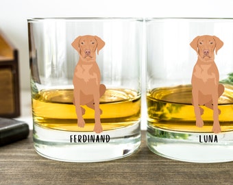Personalized Vizsla Whiskey Glass: Hungarian Vizsla Lover Gift