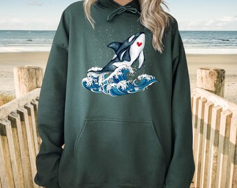 Orca Whale Surfing Wave Shirt: Beach Bum Style Tee