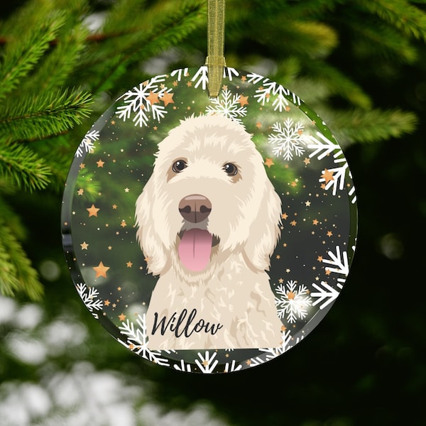 Cream Goldendoodle ornament, golden doodle Christmas ornament, cockapoo mom ornament, cavapoo ornament, labradoodle ornament gift