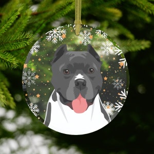 Gray Pitbull Christmas ornament glass, Pitbulls first Christmas, Pitbull gifts, Pitbull mom gifts, Pitbull dad gifts, adopt dont shop gifts