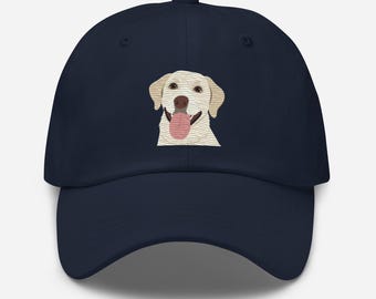 Embroidered Yellow Labrador Hat: Chino Cotton Twill