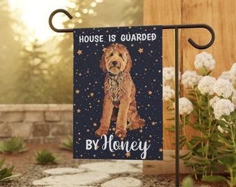 Personalized Goldendoodle garden flag, golden doodle house banner, golden doodle gifts, apricot doodle mom dad gift, Labradoodle garden flag