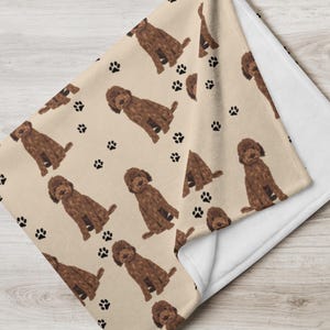 Chocolate Golden doodle blanket, doodle mom gift, goldendoodle gift, Labradoodle, Cockapoo, dog bed blanket, dog mom gift, doodle baby gift