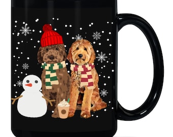 Christmas Goldendoodle Mug 15oz, Winter Wonderland Mug, Dog Mom Mug, Doodle Mom Gifts, Large Coffee Mug, Labradoodle Mug, Bernedoodle Mug