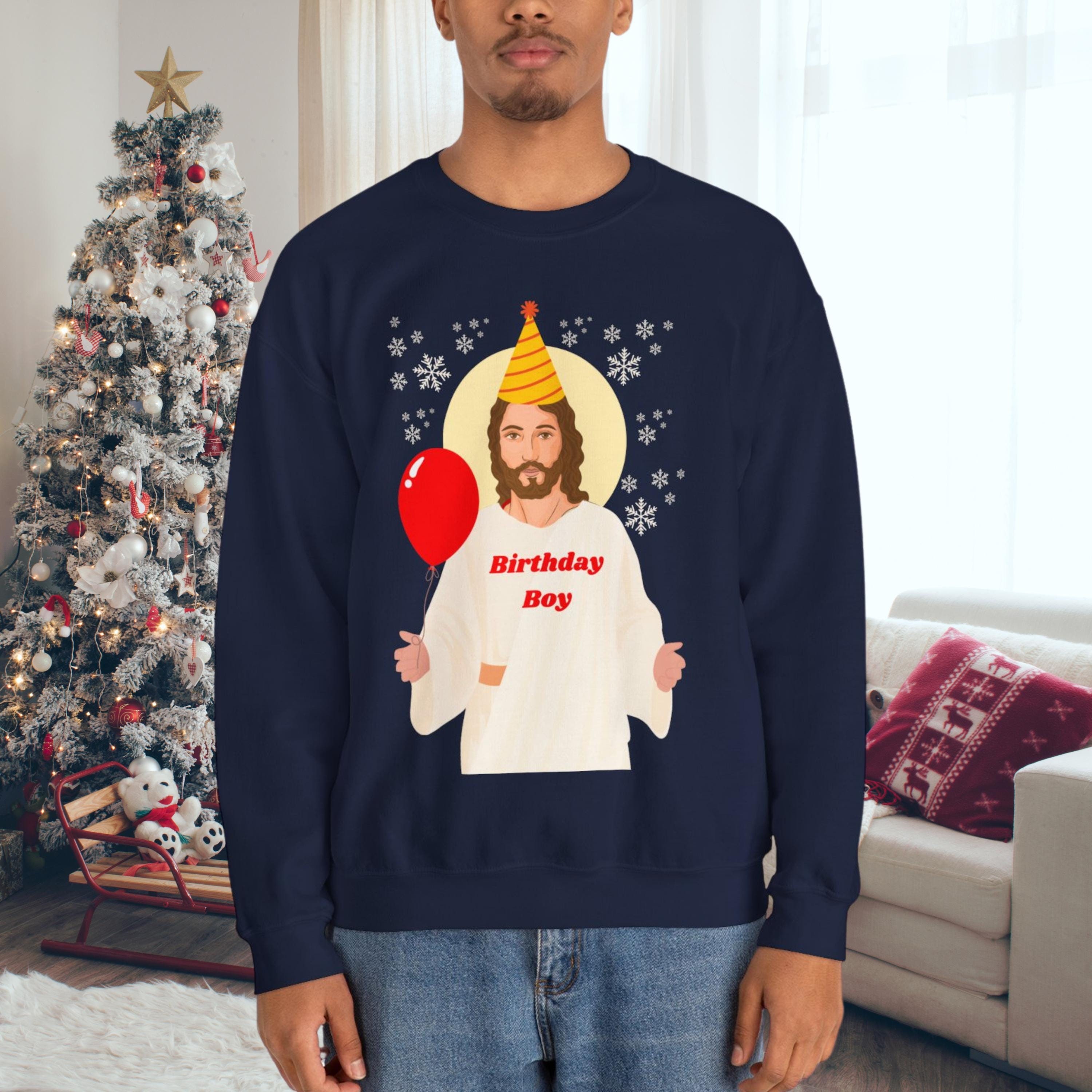 Santa Birthday Boy Christmas Sweater Happy Birthday Jesus