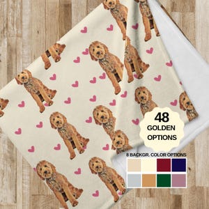 Heart Goldendoodle Blanket, doodle baby shower gift, dog mom throw, pregnancy gift, girlfriend gift, goldendoodle gift for her