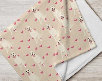 Heart Labrador Blanket: 3 Sizes | 18 Lab Options | Valentines Day Gift