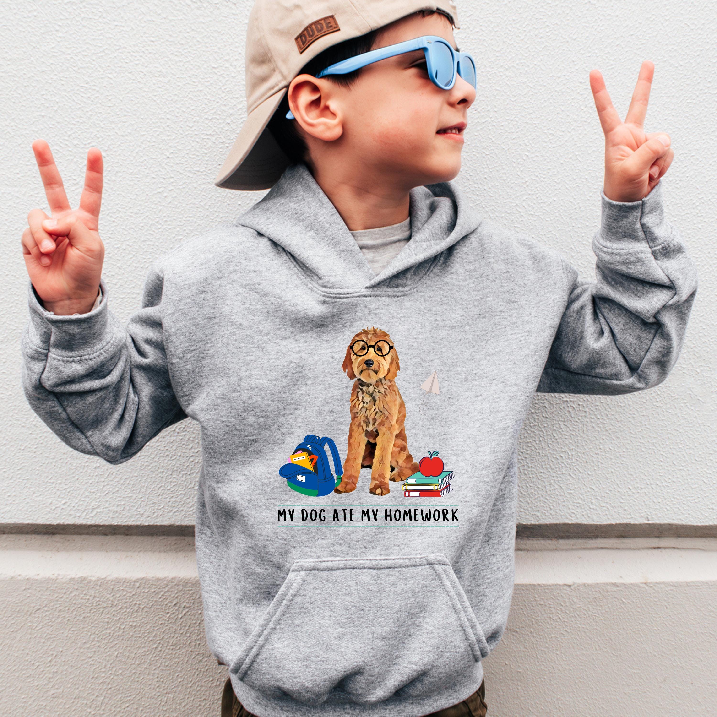 My Dog Ate My Homework Goldendoodle Hoodie: Funny Back to School