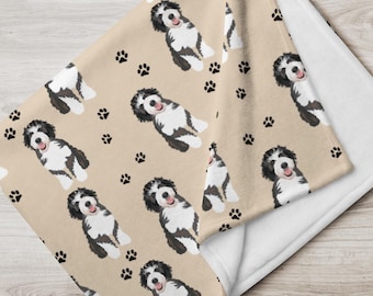 Bernedoodle Blanket, Easter gift for her, dog mom gift, bernedoodle gift, living room couch throw blanket, summer girlie baby shower gift