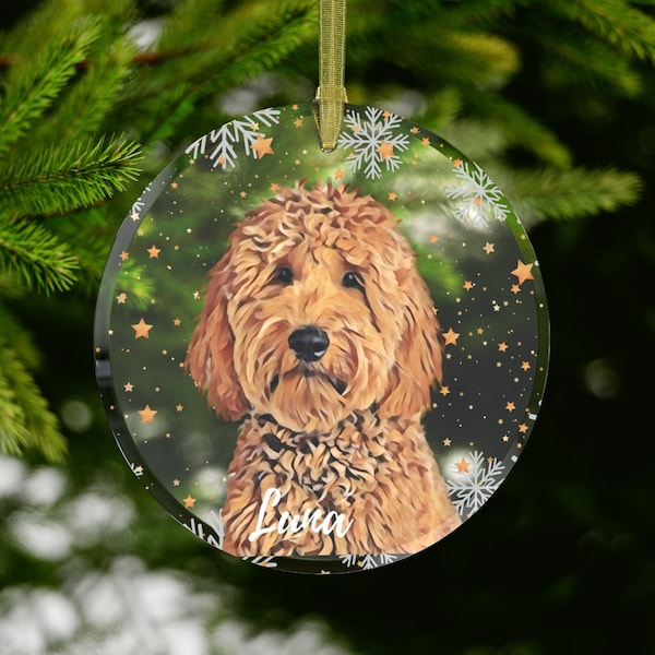 Personalized Golden doodle ornament, Christmas tree ornament, goldendoodle mama sweatshirt, Valentine doodle socks, dogs first Christmas