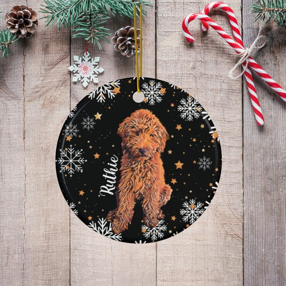 Red Golden Doodle Christmas Ornament Goldendoodle Gifts Cockapoo Mom Ceramic Ornament Cavapoo Mom Gifts Labradoodle First Christmas Etsy