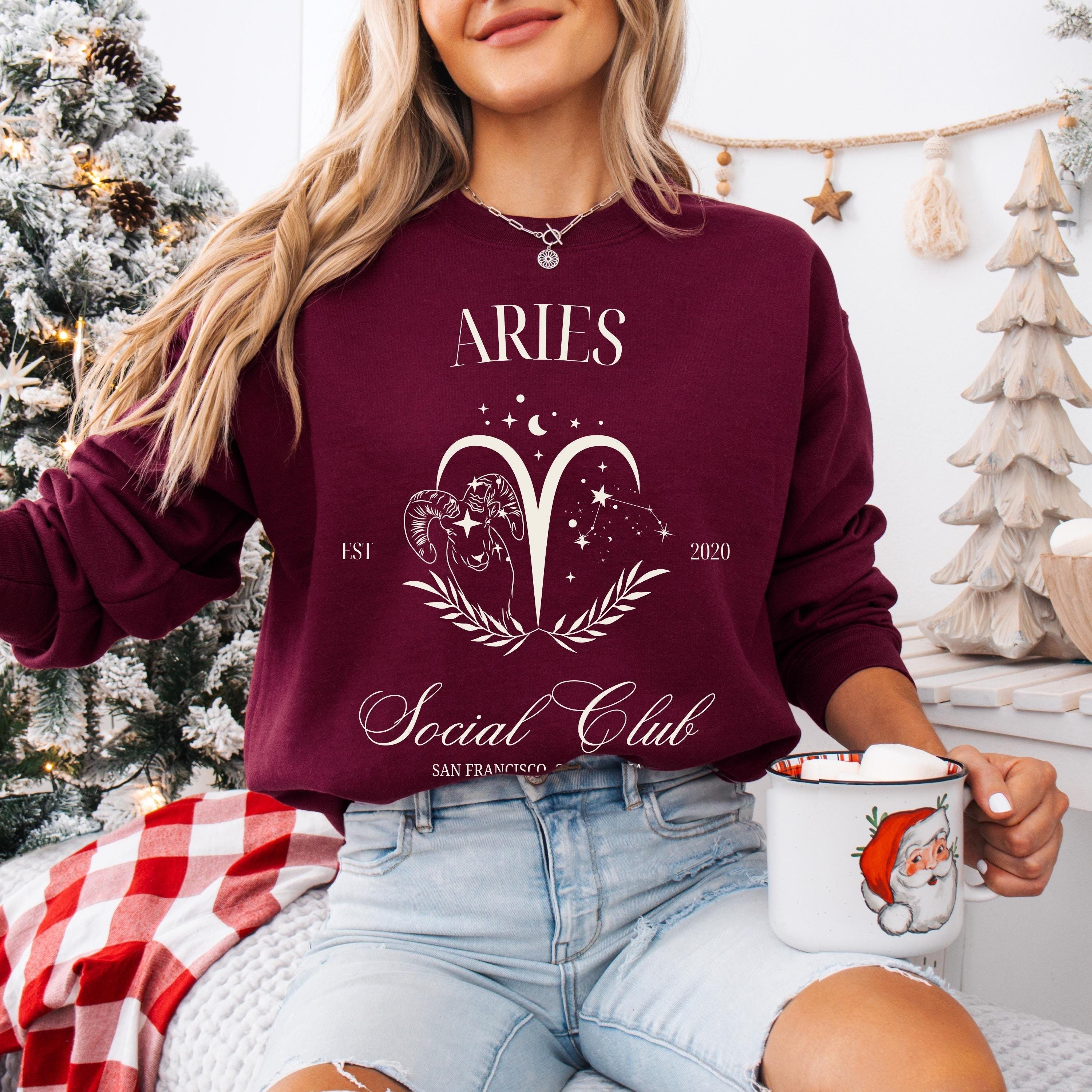 牡羊座の星座スウェットシャツ：Aries Sign Social Club クルーネック 