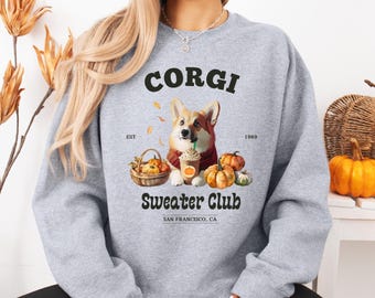 トップス CORGI Saddle Shoulder Crew-neck Sweater CORGI Saddle Shoulder Crew-neck Sweater Corgi Sweatshirt - Etsy