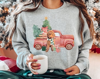Christmas Goldendoodle Sweatshirt, Crewneck Sweatshirt, Dog Mom Sweatshirt, Golden doodle Gifts, Labradoodle Shirt, Cockapoo, Doodle Lover