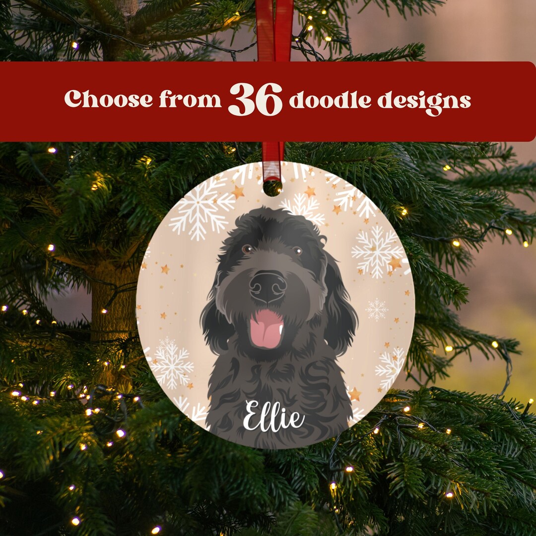 Black Goldendoodle Ornament Dog Holiday Decor Metal - Etsy
