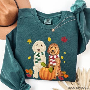 Pumpkin Goldendoodle fall shirt, comfort colors sweatshirt, doodle Halloween shirt, Christmas doodle tee, Labradoodle dog mom shirt